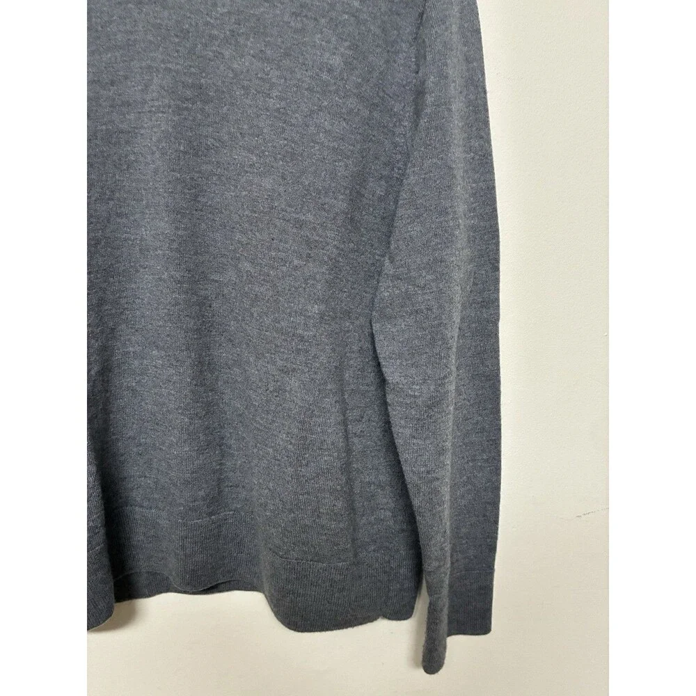 Banana Republic Italian Wool Sweater Men’s Large V Neck Grey Business Casual